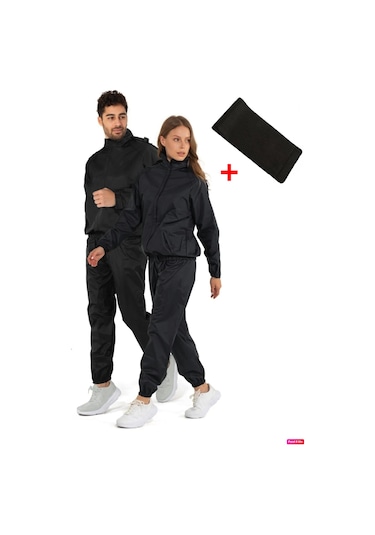 Avessa Termal Sauna Terleme Eşofmanı + Termal Kemer Siyah