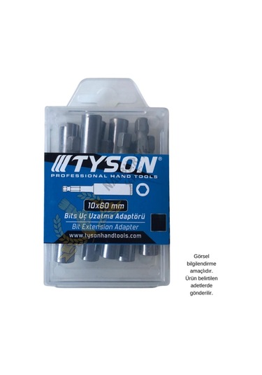 Kupa Tyson Bits Uç Uzatma Adaptörü - 6 Cm. - 10 Adet