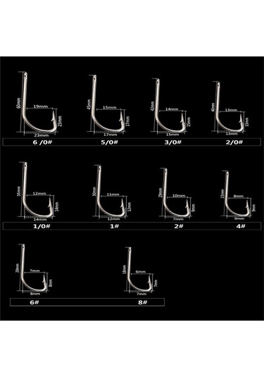 Fısh Kıng 401ss Paslanmaz Demir Dikenli Kanca 6/0 -1/0 25 Adet/paket 1 -8 50 Adet/paket Jig Sazan Balıkçılığı 5-0