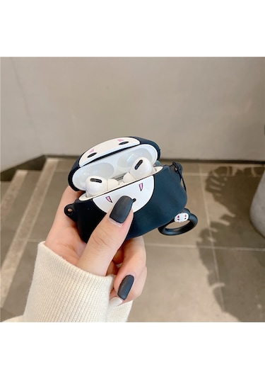 E2M Apple Uyumlu AirPods Pro Kılıf Hayalet Siyah