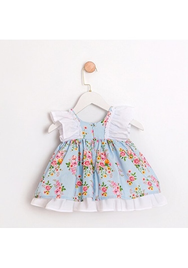 Ministok Flover Love Kız Bebek Elbise Mavi