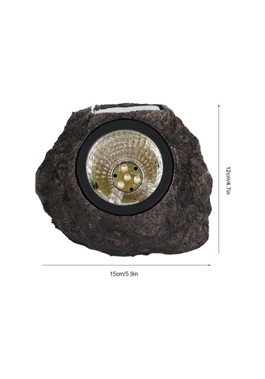 Yunboo Dış Mekan Gölge Lambası, Güneş Enerjili Taş Desenli Bahçe Aydınlatması, Led Isı Ve Beyaz Işık, Su Geçirmez, Pvc Malzeme