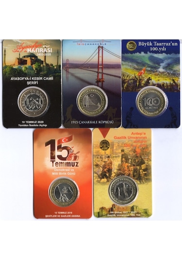 Hatıra Para Lotu 5 Adet Özel Kitinde Görseldeki Ürün Koleksiyon