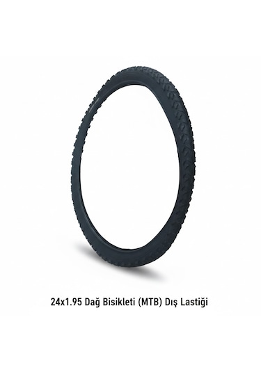 24 Jant Dış Lastik - 24x1.95 Mtb Dağ Bisikleti Dişli Dış Lastik - 1 Adet