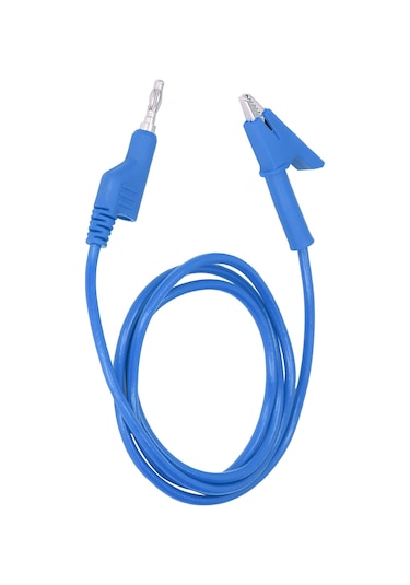 Gajeena J.70035-1 Mavi 4mm Silikon Kapaklı Bakır Krokodil Klips Test Kablosu - Elektrik Projeleri, Akü Testi İçin Esnek Ve Dayanıklı