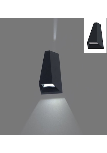 Dekoratif Led Aplik Çift Yönlü Desenli Aydınlatma Duvar Aplik Antrasit