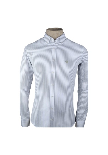Cengiz İnler İnce King Çizgi Slim Fit Erkek Gömlek 001