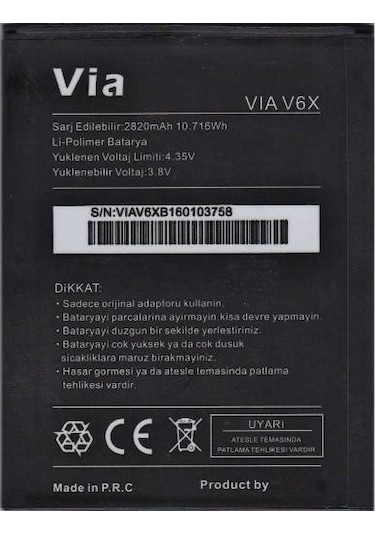 Casper Via V6X Batarya Pil 2820Mah