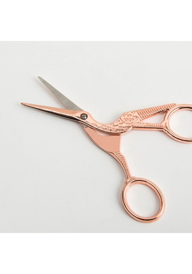 Fosenze Altın Renkli Paslanmaz Çelik Güvenli Makas - Ofis Ve Kırtasiye Kullanıma Uygun Bıçaklı Kesici Alet