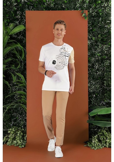 P 1123 Slim Fit Camel Spor Pantolon Camel