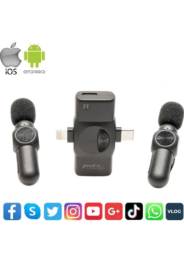 V5-2 İkili Kablosuz Yaka Mikrofonu 1 ADET