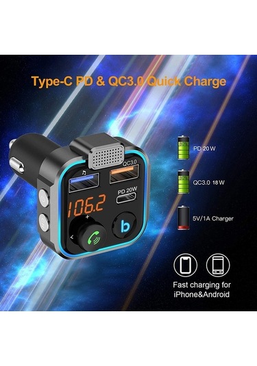 Willowhaven Bt23l Araba Mp3 Çalar Ve Fm Verici - Siyah, 36w Hızlı Şarj Ve Süper Bluetooth Çağrı Etkisi