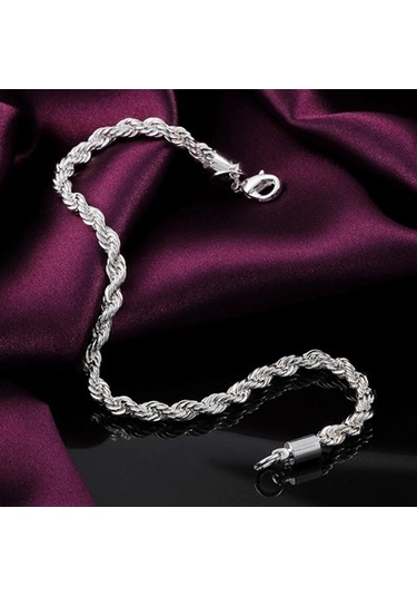 925ayar Gümüş 4 Mm Dalga Zinciri Bileklik