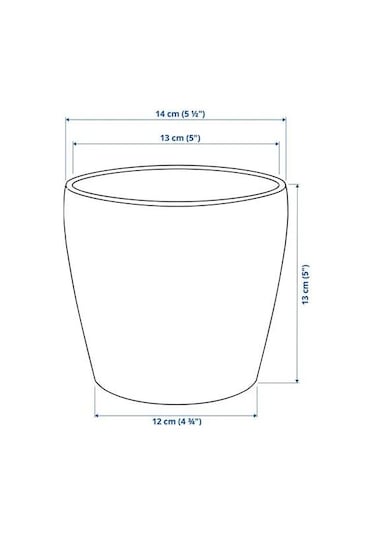 Sumuhome Persıllade Toprak Saksı Koyu Gri 12 Cm