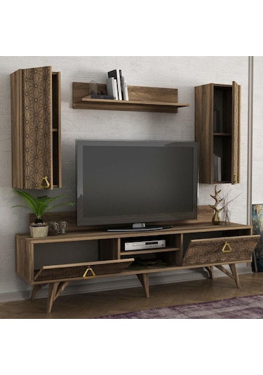 Dekorister Exclusive Yakamoz Tv Ünitesi Ceviz Dekorister Exclusive Yakamoz Tv Ünitesi Ceviz