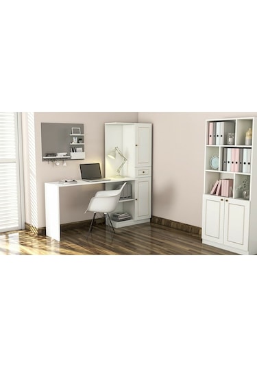 Rabi Mobilya Gold Country Çalışma Masası Beyaz
