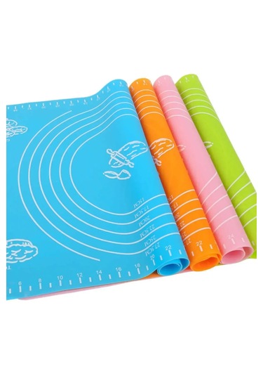 Tineke Büyük Silikon Hamur Açma Matı 40x50 Cm Kaymaz, Pratik Ve Hijyenik Çok Renkli