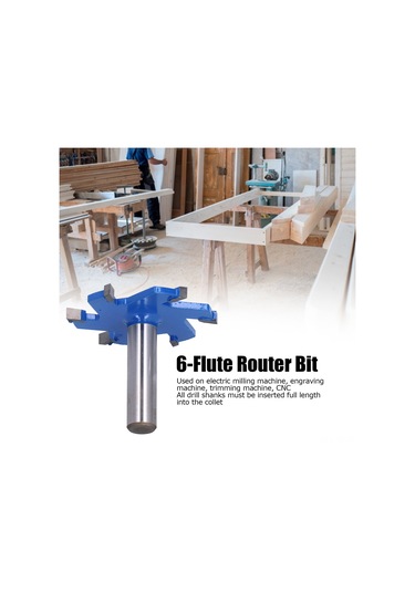 Teltree Ahşap T-çıkıntı Frezi 6-bıçaklı, Uzun Saplı 1/2", Yg8 Alaşımlı, Cnc Ve Freze Makinaları İçin Dayanıklı Kesici