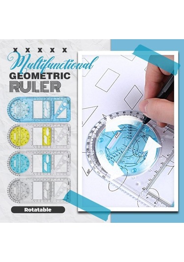 Çok Fonksiyonlu Geometrik Cetveller Springhall Açısı Ve Daire Yapıcı Çizim Geometrik Çizim Şablonu Ölçüm Cetveli