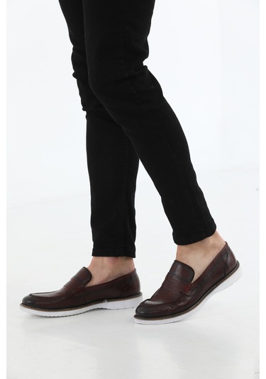 M.Karaca Hakiki Deri Ortopedik Klasik Erkek Ayakkabı vişne