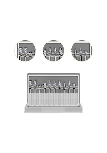 Yihemaoyi 10 Parça Karbür Freze Seti Tungsten Çelik Tek-kesim