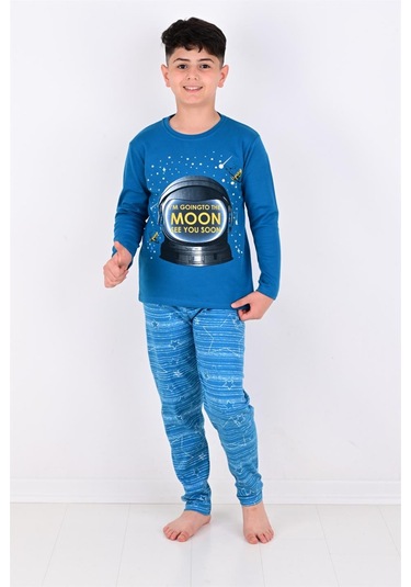 Vitmo Erkek Çocuk  Pijama Takimi Moon Uzun Kollu 1008 Pamuklu