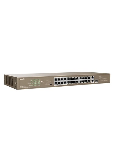 Tenda 24 Port 250W Full Poe TEF1126P-24-250W 10/100/ 2x1000 1x Sfp Yönetilemez Switch Rackmount