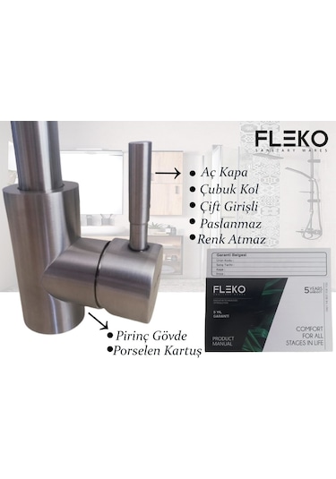 Fleko Vera Inox Eviye Bataryası Ks1s01-1 Krom