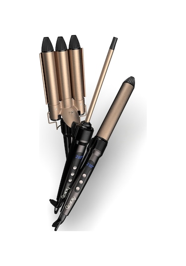 Hairens Hrs-960 - 4 Parça Saç Şekillendirme Seti Wag Maşa & Afro İnce Maşa & 32 MM Kalın Maşa