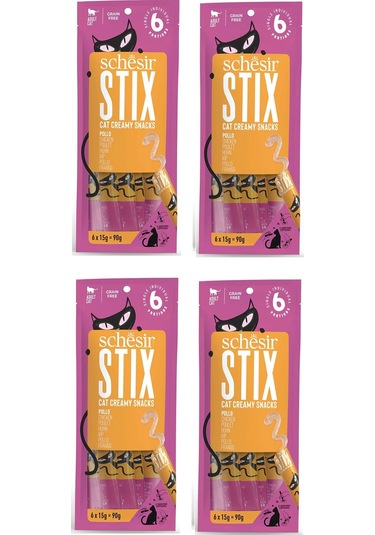 Schesir Stix Tavuklu Krema Kedi Sıvı Ödülü 4'lü 6 x 15 G