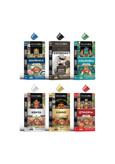 Livy Coffee Alüminyum Nespresso Uyumlu Kahve 6'lı Tanışma Paketi 6 x 10 Kapsül