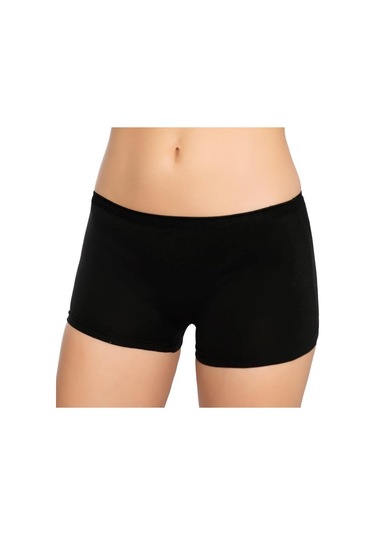 12 Adet Gümüş Bayan Likralı Şort Boxer 3016 Siyah