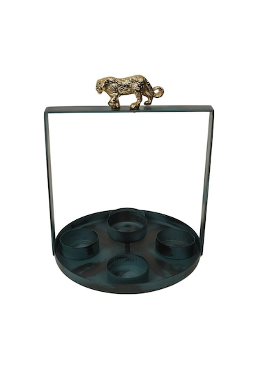 Vitale Metal Leopar T-lıght Standı 20.5 21 Cm Ak.ja0210 Renkli