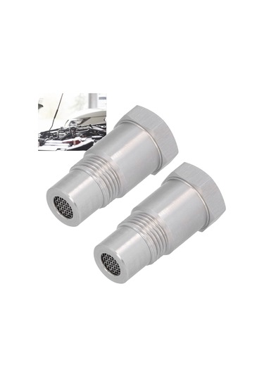 Moveevo M18x1.5 304 Paslanmaz Çelik Oksijen Sensörü Adaptörü, Filtreli Motor Atık Gaz Kontrolü, Hızlı Kurulum, 2 Adet Paket