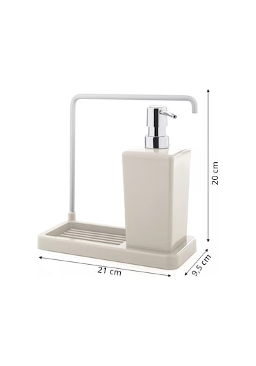 Mutfak Deterjan Pompa, Döner Askılı Bez Askısı İle Birlikte. 211823263 Bej