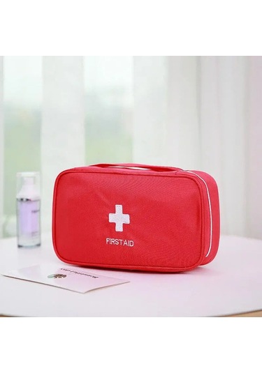 Taşınabilir Orta Çanta İlk Yardım Çantası Hayatta Kalma Kiti Araba Acil Durum Kiti Boş İlk Yardım Kutusu Tıbbi Malzemeler Hayatta Kalma Kiti Kırmızı