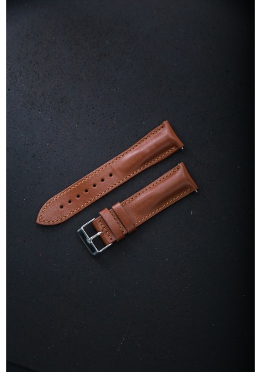 Hakiki Deri 22mm Akıllı Pimli Saat Kordonu Kahverengi