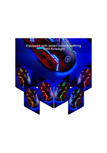 Yındıao G5 3200dpı 4 Modlu Ayarlanabilir 6 Tuşlu Rgb Işık Sessiz Kablolu Oyun Faresi Beyaz Diğer