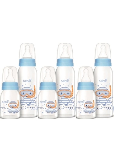 Bebsi Cam Biberon Seti Mavi 250ml+125ml 3 Lü Set