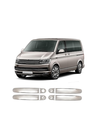 Volkswagen Transporter T6 Uyumlu 2015-2023 Krom Kapı Kolu 4 Kapı Paslanmaz  Çelik