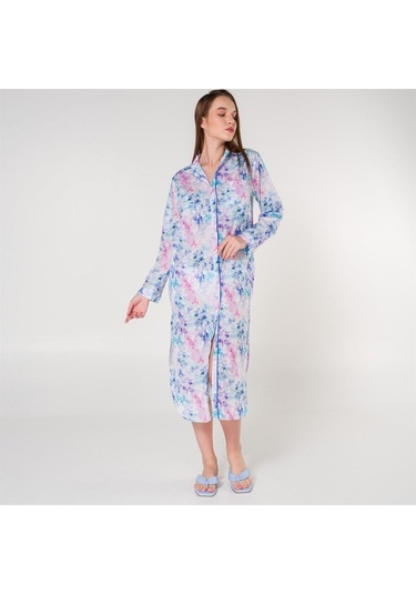 Helen Vual Plaj Gömlek Elbise Mor