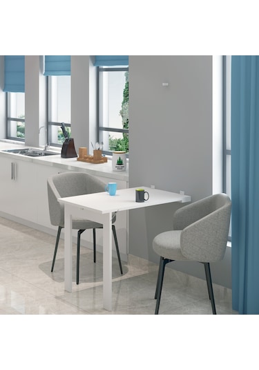 60x90 Cm  Duvara Monte Çerçeveli Tablo Masa 1. Sınıf Beyaz MDF