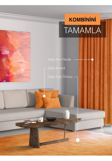 Br Perle Home Daily Series Mandalina Rengi Kırlent Yastık Kılıfı Mandalina