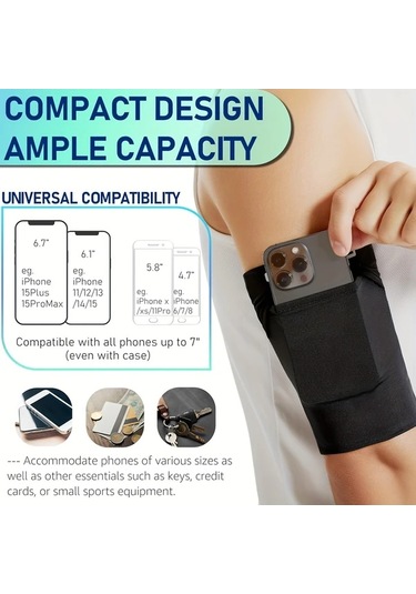 Willowhaven Siyah Xl Spor Kol Bandı Koşu Yürüyüş Yürüyüş Bisiklet Telefon Taşıma