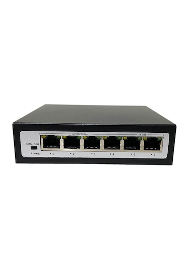 4 Port Ethernet PoE Switch, 6 Port (4+2) - 4 PoE Ports + 2 Uplink