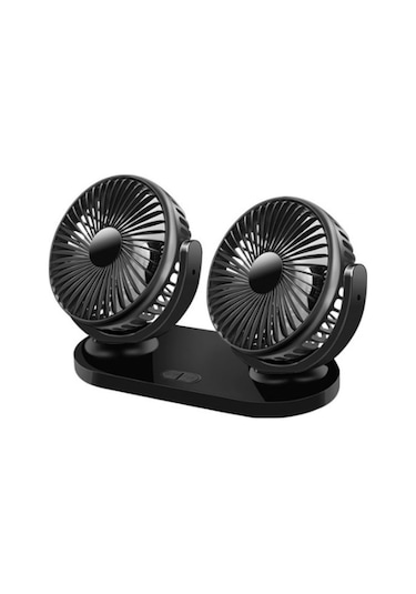 Çıft Başlıklı Araç Fanı Oto Fan Vantılatör 12V 24V Siyah