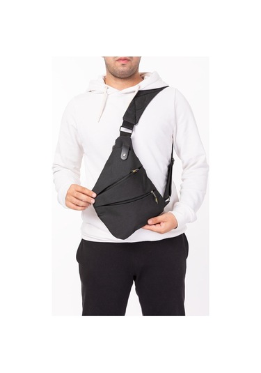 Newish Polo Suya Dayanıklı Telefon Cepli Unisex Siyah Çapraz Göğüs Ve Omuz Çantası Günlük,seyahat,spor - Kadın Siyah