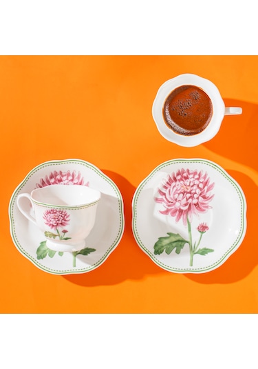 Perotti 16871-3 De Flore 2 Kişilik Porselen Kahve Fincan Takımı