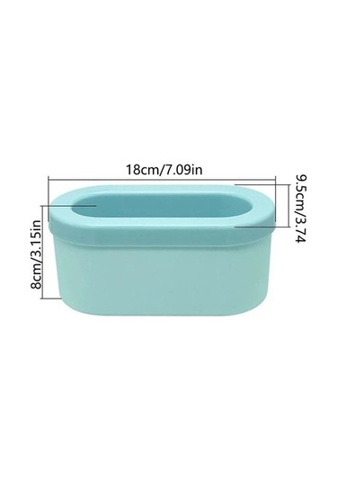 Pazly Yeniden Kullanılabilir Silikon Buz Kalıbı - Kendin Yap Mavi Buz Kovası - 18x9.5x8cm, Kolay Kullanım/ Mavi