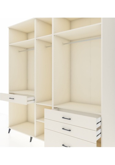 Kronos Dolap 7 Raflı 4 Çekmeceli 3 Askılı 220x59x243 Aytaşı-aytaşı/aytaşı Aytası/aytası